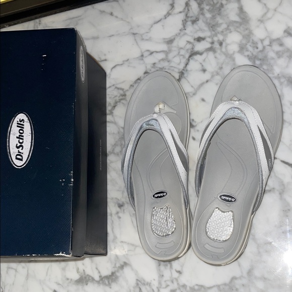 Dr. Scholl's Women's Silver Sandals - Picture 1 of 9